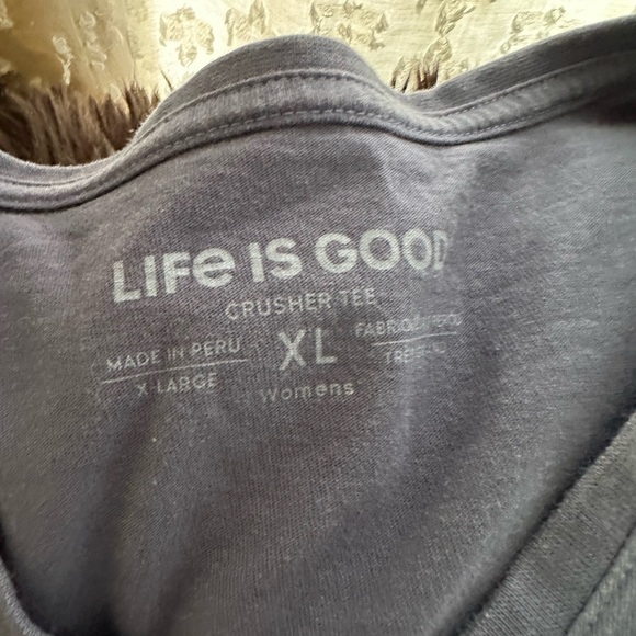 Life Is Good Blue Short Sleeve Tee Pumpkin Spice Graphic - Picture 2 of 2